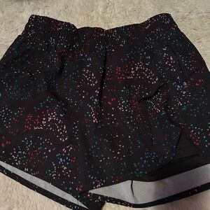 Avia Black Athletic Shorts with Colorful Pattern